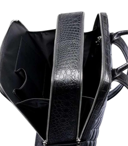 Mochila de cuero de cocodrilo de alta calidad con asa duradera y cierre de cremallera Bolsas de mochila de cuero de cocodrilo real hechas a mano - Product Image 4