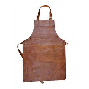 Premium Genuine <b>Leather</b> Men's Comfortable Durable Adjustable Vest Style Kitchen Workshop BBQ Cooking <b>Apron</b> - Product Image 2