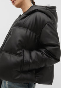 2023 bordado personalizado Logo cálido cuero Puffer abajo abrigo chaqueta mujer invierno Casual Original cuero burbuja acolchado 2023 chaquetas - Product Image 5
