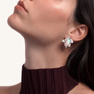 Luxury <b>Opal</b> Stud <b>Earrings</b> 18K Gold Diamond Animal Shape Party Women's Jewelry - Product Image 2