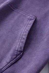 เสื้อฮู้ดผ้าฝ้ายพิมพ์ลาย Dtg สำหรับผู้ชายผ้าฟลีซซักลายกรดสไตล์วินเทจ - Product Image 5