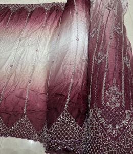 Perles de travail manuel en tissu de soie importées de qualité supérieure Technique tissée en chaîne imperméable pour les saris de mariée Lehengas tenues de fête - Product Image 3