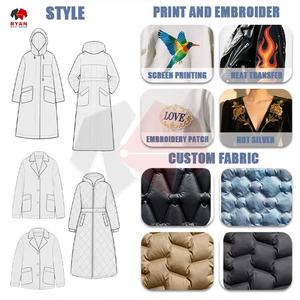 Chaqueta acolchada personalizada con cuello levantado para hombre, estilo informal de invierno con tela tejida teñida lisa y diseño de logotipo - Product Image 6