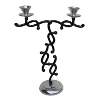 Premium Vintage siyah silindir mum tutucu iki ton Metal zanaat parti dekorasyon mum adak tutucu fantezi tasarım mumluk