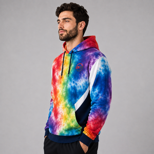 Sudadera con Capucha Tie Dye de Alta Calidad para Hombre, con Logotipo Personalizado, de Felpa Suave de Algodón, Estilo Casual Urbano - Product Image 4