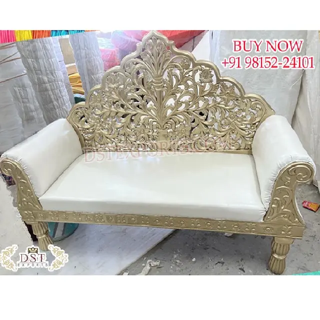 Sofa desain bunga pernikahan yang menakjubkan untuk panggung Sofa bergaya kursi empuk untuk panggung pernikahan Beli kursi cinta pangkas emas pernikahan