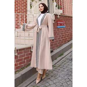 Conjunto de Kimono con Estampado Étnico Beige MSW19251-5, Blusa Larga Informal - Product Image 1