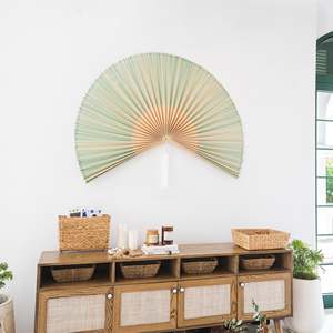 OFERTA 30% Abanico Decorativo de Pared de Bambú Rojo Intenso, Varios Tamaños |   Abanico Grande de Bambú para Cabecera Colgante Estilo Boho, Sala de Estar, Dormitorio - Product Image 6