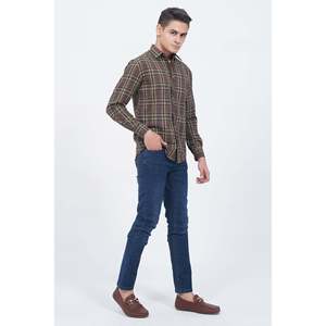 Chemise boutonnée décontractée pour homme WESTON, 100% coton, motif floral à carreaux, col montant, style western, tissée - Product Image 4