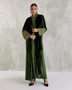 Abaya de luxe faite à la main, taille XXL, style élégant à volants, robe traditionnelle musulmane pour adultes et filles, tenue pour occasions spéciales - Product Image 3