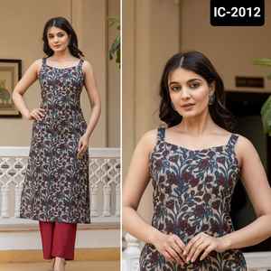 Indian Fancy Sleeveless Kurtis for Casual and Daily Wear Fancy Long Kurtis Collections with Plus Size Available for Women Wear - Product Image 6