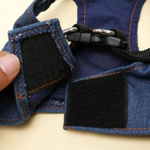 Harnais pour chien réglable et respirant en nylon bleu sarcelle avec boucle de fermeture, style simple pour petits chiens - Product Image 5