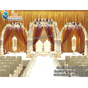 Decoración de Mandap para Bodas Indias Reales, Elegantes Pilares de Trompa de Elefante para Bodas, Mandap Grande del Sur de la India, Mandaps Indios del Reino Unido - Product Image 1
