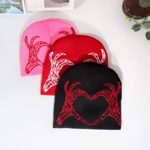 Gorro de esquí de Invierno para mujer de alta calidad, gorro de punto con estampado de esqueleto, gorro cálido de invierno - Product Image 2