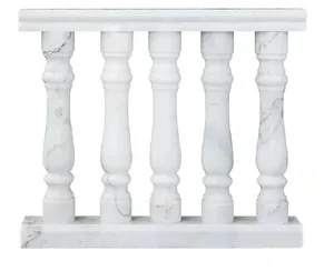 Barandilla de escalera de mármol blanco, balaustre de mármol de piedra blanca vintage, balaustre de mármol hecho a mano - Product Image 2