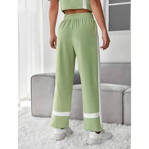 Custom Breathable Cotton Straight-Leg Sweatpants Men Women Contrast-Color Casual Pants Drawstring-Closure Adults Autumn Season - Product Image 2