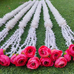 Arch Decor Artificial Jasmine Rose Flower Garlands Indian Wedding Party Decor <b>Pink</b> FlowerTuberose Bunch Wall Hanging Backdrop - Product Image 1