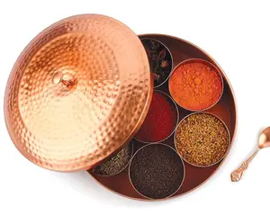 Hammered copper seasoning spice box kitchen cabinet storage powder spice and herbs for home and restaurant kitchen accessories