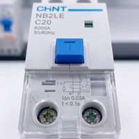 Disjoncteur industriel en plastique Chint NB2LE, protection contre les fuites de courant résiduel domestique, 1P+N, capacité de coupure 6kA