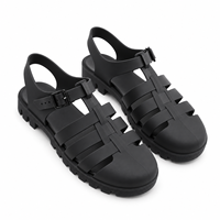 Sandales romaines minimalistes d'été pour femmes avec fermeture à boucle, en PVC, à semelle plate, imperméables, tendance et polyvalentes, type Jelly Shoes