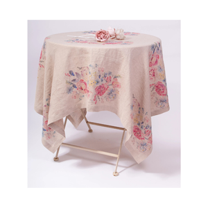 Anti-Pilling Blue Close Embroidered Cotton <b>Table</b> <b>Cloth</b> 60x90 Inches GOTS Certified 220 GSM Durable Modern Panipat Weave India - Product Image 4