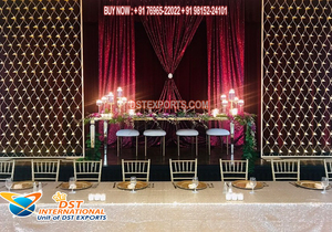 Decoración de escenario lujosa con paredes de vela, telón de fondo de Metal para escenario, elegante, para recepción - Product Image 3