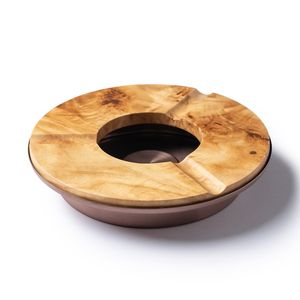 Cenicero de estilo americano de aleación de aluminio y nuez sin humo con estilo clásico para cigarrillos y cigarros - Product Image 1