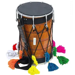 Harmony in Wood Traditional Dholak Masterpieces Handcrafted Wooden Dholki Drums Sheep Skin Traditional Wedding-Kirtan Dholak