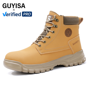 Giày bảo hộ GUYISA dòng nhẹ và tiện dụng, tiêu chuẩn Châu Âu, <span class=keywords><strong>m</strong></span>ũi thép, <span class=keywords><strong>m</strong></span>àu vàng - Product Image 1