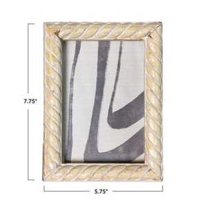 Cadre photo en bois fait à la main, nouveau, sculpté en bois de manguier naturel, commerce équitable, moulures modernes, taille personnalisée, transfert thermique - Product Image 3