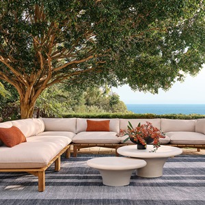 Mesa redonda de cemento de hormigón de 39 ", mesa de centro moderna para interiores/exteriores, acabado de Paloma satinada, muebles de sala de estar - Product Image 3