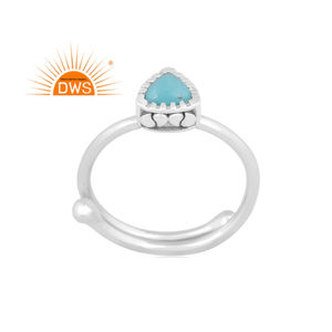 Newly Design Fine Sterling Silver Natural Arizona Turquoise Gemstone <b>Adjustable</b> <b>Ring</b> Jewelry Manufacturer - Product Image 1