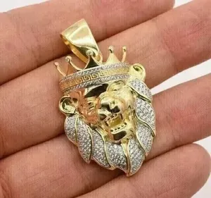 Pendentif Tishya en argent sterling 925 pour femme, vintage, avec moissanite taille 2 carats, plaqué or, pour cadeau, pendentifs King Charms - Product Image 2