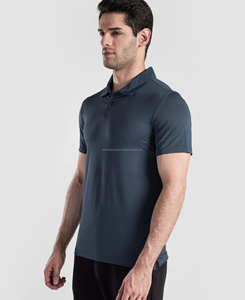 Camisa de punto personalizada para hombre, estilo hip hop, con botones, manga corta, transpirable, 100% poliéster, venta al por mayor, MOQ bajo - Product Image 2