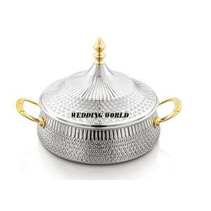 Gravure Design Métal Hotpot Double Paroi À La Main Designer Casserole De Haute Qualité De Luxe Nouveau En Métal Réchauffeur De Nourriture - Product Image 2