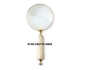 Lupa rectangular de latón de estilo Vintage de Color antiguo, lupa de madera de mano para leer, lupa náutica Beautifu - Product Image 6