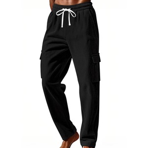 กางเกงวอร์มแฟชั่นคุณภาพสูง ขายส่ง ระบายอากาศได้ดี กางเกงวอร์มเปล่า กางเกงจ็อกกิ้งสั่งทำ กางเกงวอร์มผ้าฟลีซเรียบ กางเกงวอร์มผู้ชาย - Product Image 1