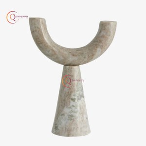 โถเทียนตกแต่งหินอ่อนสีขาวทำด้วยมือดีไซน์สะดุดตาโถเทียนหินธรรมชาติที่ไม่ซ้ำใครในราคาที่เหมาะสมจากอินเดีย - Product Image 2