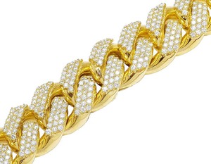 Fully <b>Iced</b> <b>Out</b> Moissanite Diamond Studded In S925 Silver Hip Hop Men's Cuban Link <b>Chain</b> - Product Image 2