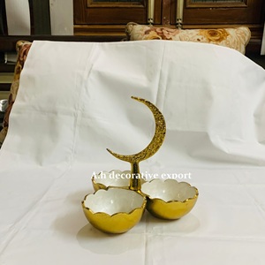 Moderno Soporte para Tartas de 2 Niveles de Aluminio Dorado con Certificación CE, Bandeja Ovalada para Postres, Centro de Mesa para Bodas y Fiestas - Product Image 5