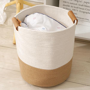 <span class=keywords><strong>Panier</strong></span> de rangement en corde de coton tissé, vente en gros, articles divers, linge, <span class=keywords><strong>panier</strong></span> à vêtements - Product Image 1