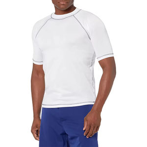 Meilleur prix – Rashguard homme à manches courtes, coupe ajustée, séchage rapide, pour le surf, la plongée en apnée et les sports nautiques - Product Image 4