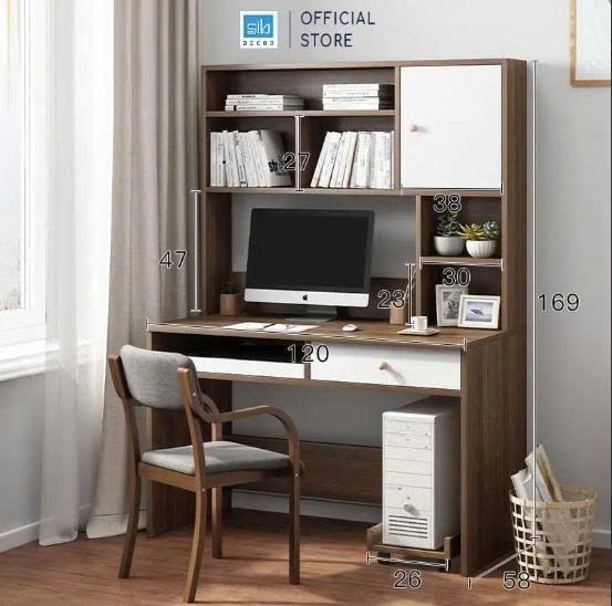 study table with bookshelf free shiping for sale