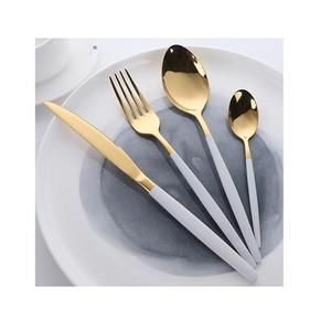 Nouveau Design plaqué or revêtement PVD acier inoxydable ensemble de couverts couteau cuillère fourchette couverts colorés ensemble de couverts en or - Product Image 4