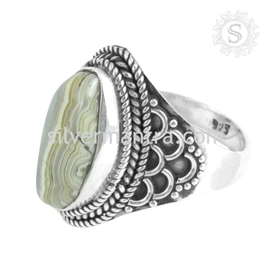 Anillo Unisex de piedras preciosas de Rodocrosita de miel de Ley 925 único para regalo fino hecho a mano a granel al por mayor fabricante de joyas de plata - Product Image 3