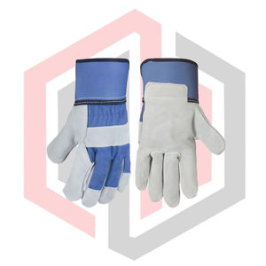 Guantes de Trabajo de Cuero y Lona, Azules, de Cuero Dividido, Cómodos, para Exteriores, Protección para las Manos, Transpirables, MH EXPORT IMPORT - Product Image 5