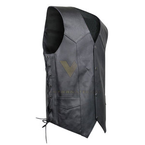 Fashion Custom Made Cow Hide Leather <b>Vest</b> Men <b>Slim</b> Fit Made in Pakistan Leather <b>Vest</b> on Sale - Product Image 4