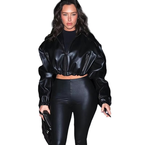 Veste en cuir véritable pour femme, design unique, best-seller, avec doublure en nylon, logo OEM, veste brute - Product Image 5