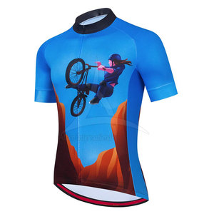 Người Đàn Ông Của Đầy Đủ Dây Kéo Thân Thiện Với Môi Thoáng Khí Đi Xe Đạp Jersey Tùy Chỉnh Màu Sắc Logo Spandex/Polyester Vải Độc Đáo Chuyên Nghiệp - Product Image 1