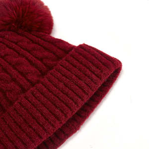 Nuevo Gorro de Punto Navideño para Niños, Gorro de Invierno de Acrílico a Rayas Rojas, Blancas y Verdes con Bola de Pelo, Unisex, para Viajes y Playa - Product Image 3
